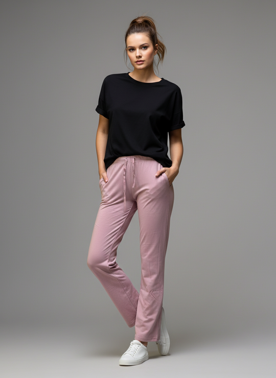 Model in yoga pants. 